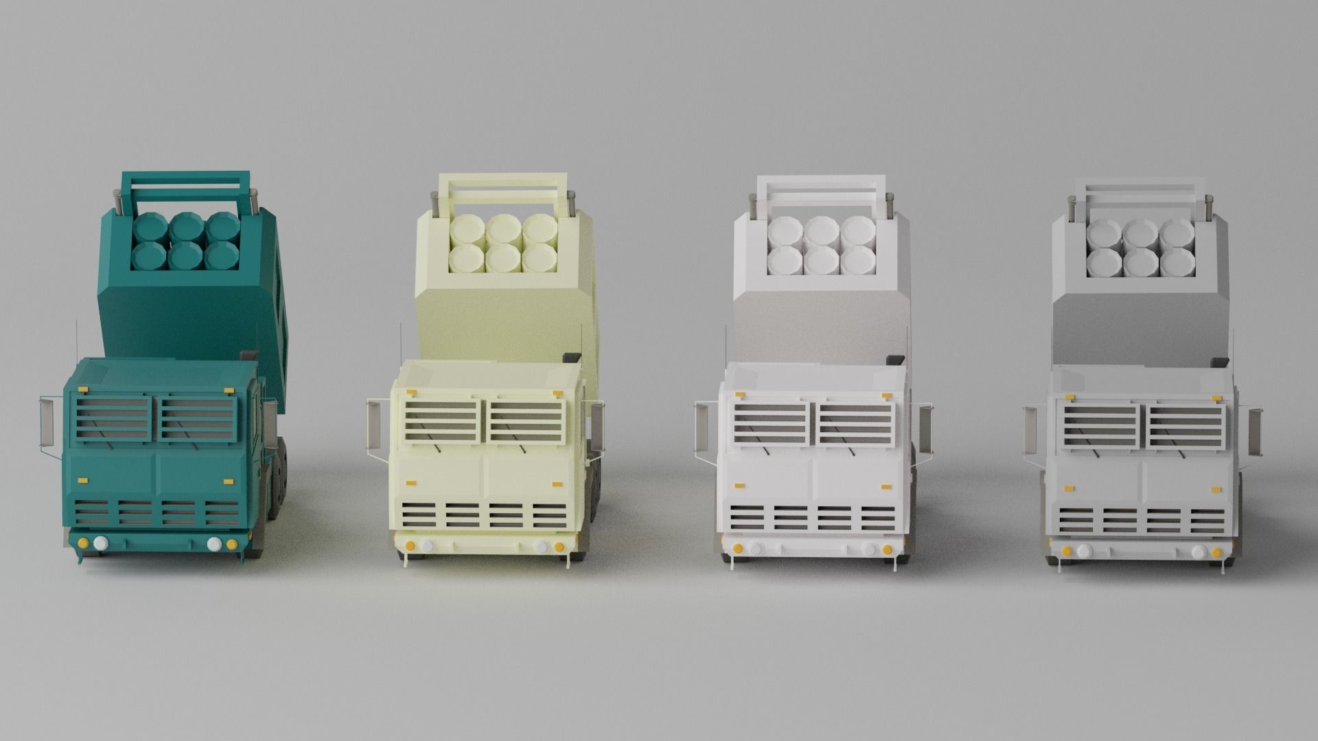 Military MLRS Vehicles Low-poly 3D model_26