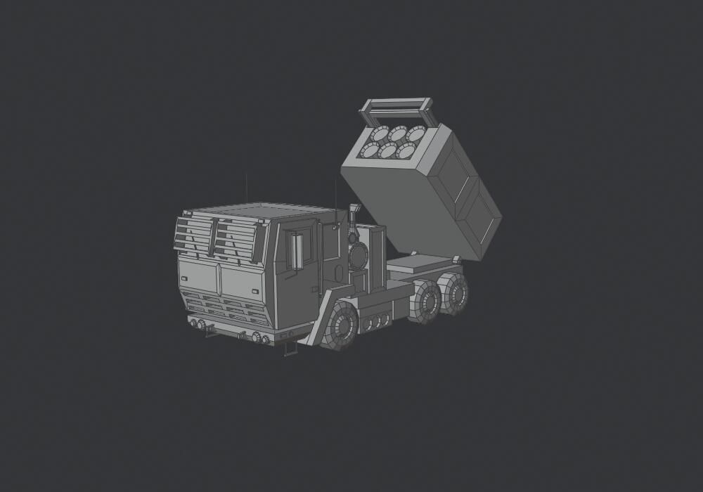 Military MLRS Vehicles Low-poly 3D model_20
