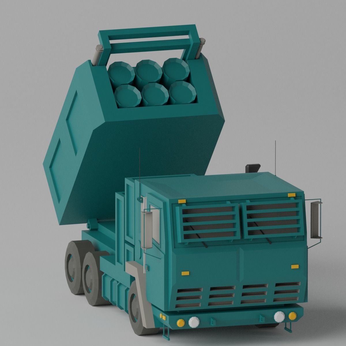 Military MLRS Vehicles Low-poly 3D model_12