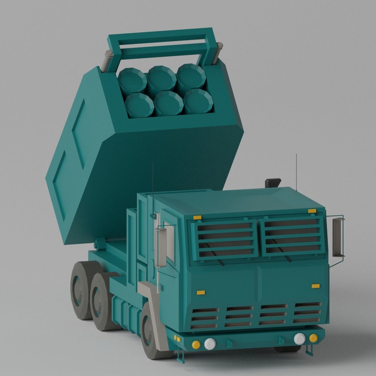 Military MLRS Vehicles Low-poly 3D model_10