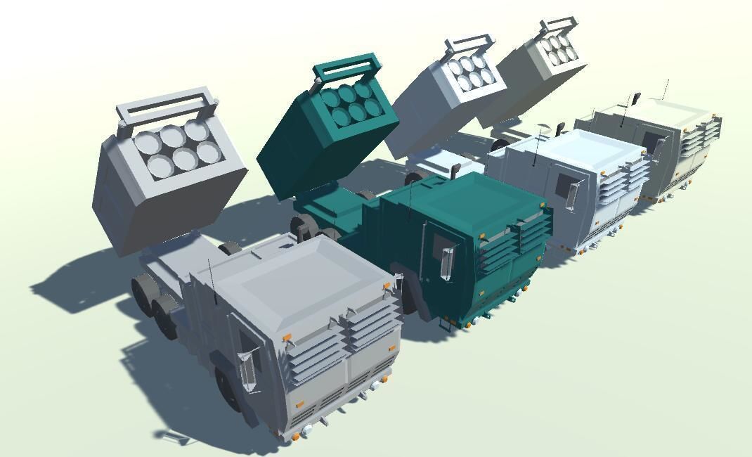 Military MLRS Vehicles Low-poly 3D model_17