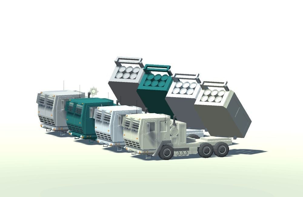 Military MLRS Vehicles Low-poly 3D model_11