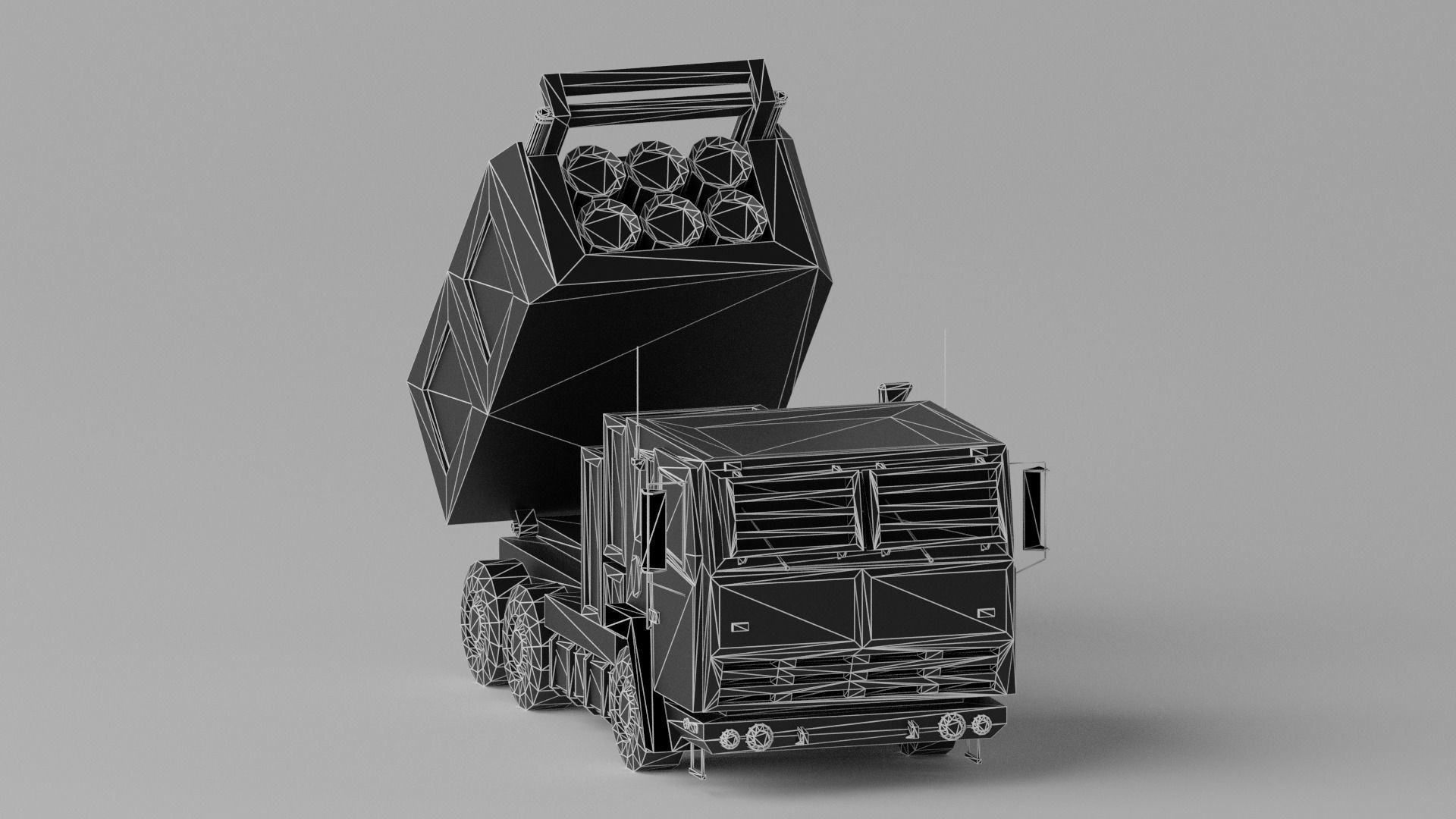 Military MLRS Vehicles Low-poly 3D model_8