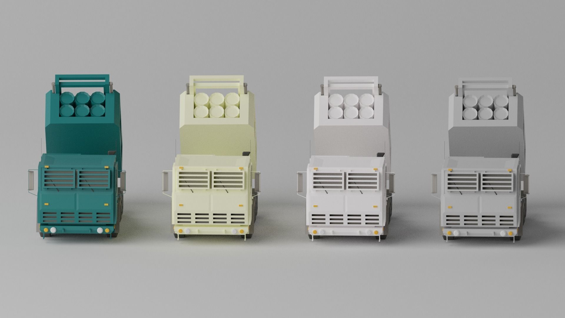Military MLRS Vehicles Low-poly 3D model_25