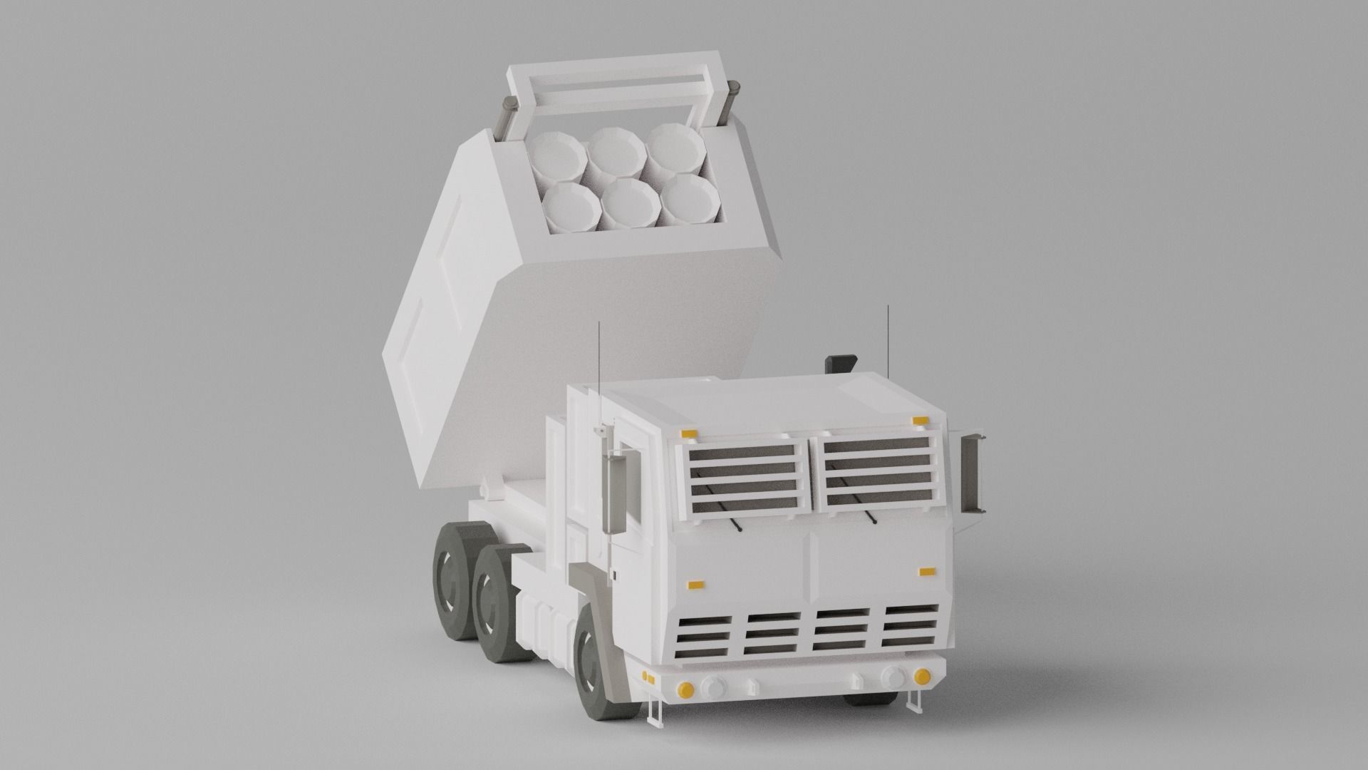 Military MLRS Vehicles Low-poly 3D model_2