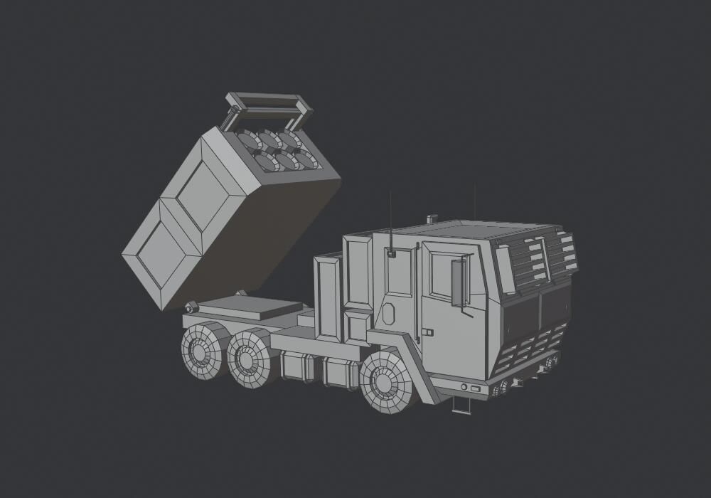 Military MLRS Vehicles Low-poly 3D model_18