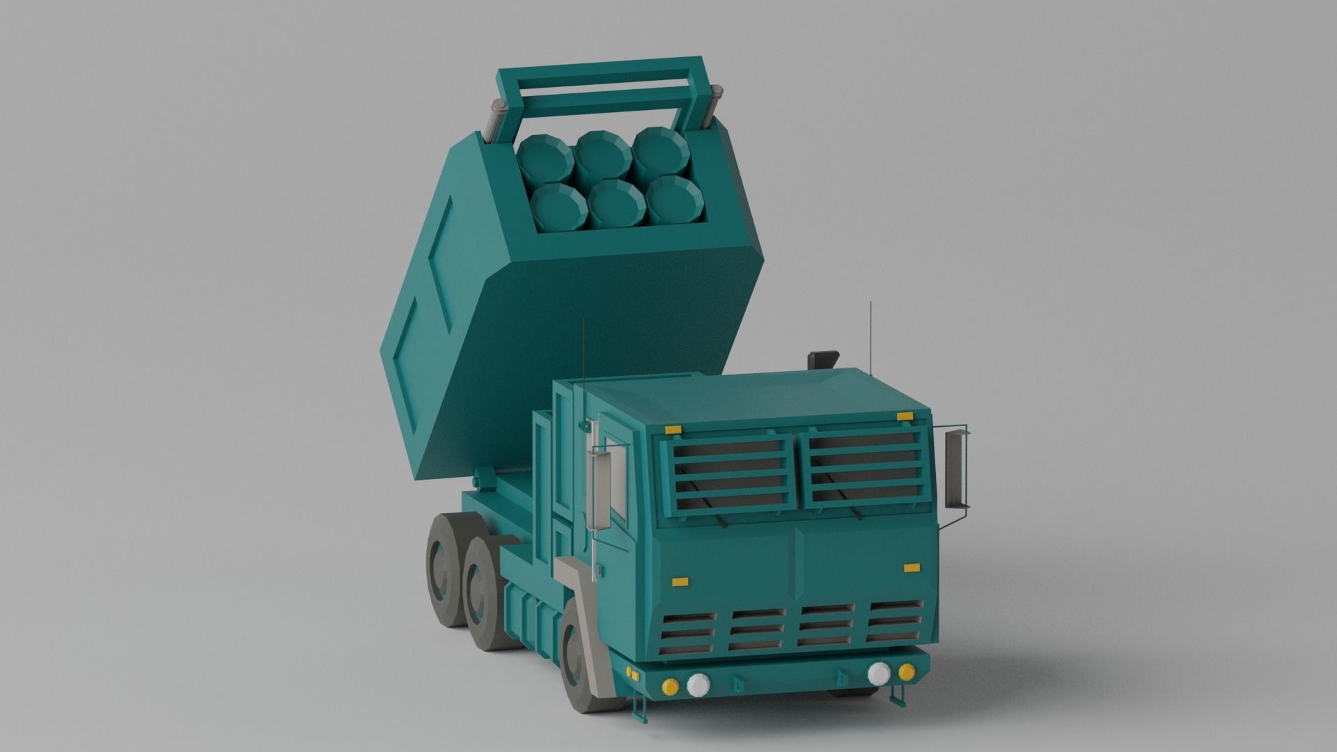 Military MLRS Vehicles Low-poly 3D model_6