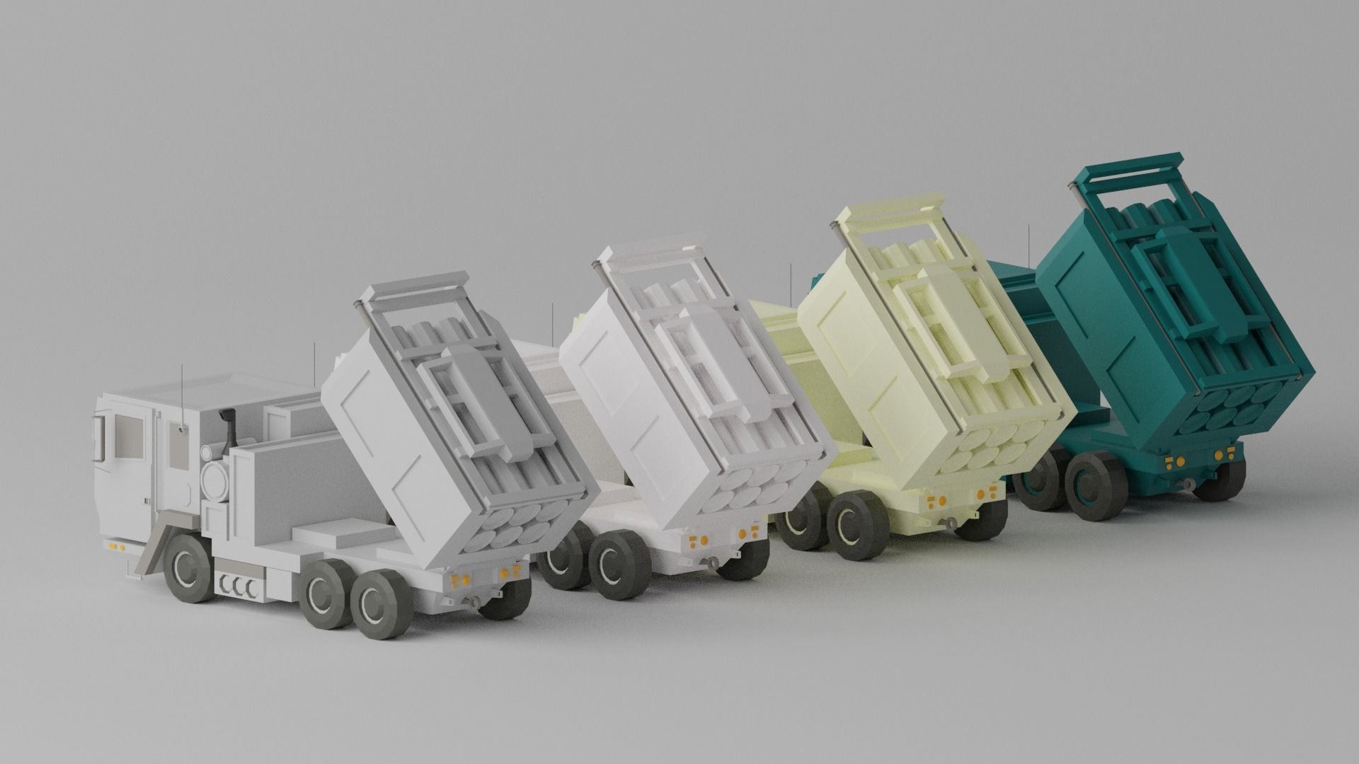 Military MLRS Vehicles Low-poly 3D model_27