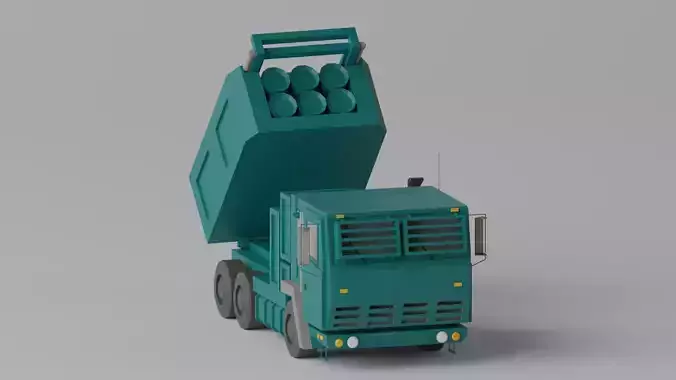 Military MLRS Vehicles Low-poly 3D model