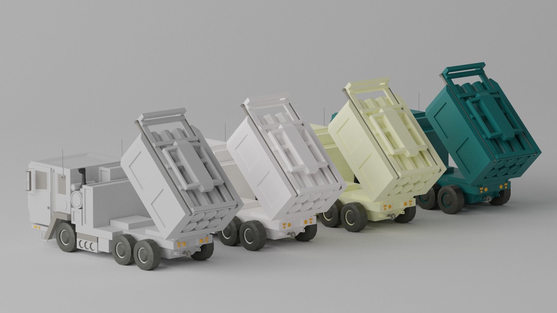 Military MLRS Vehicles Low-poly 3D model_28