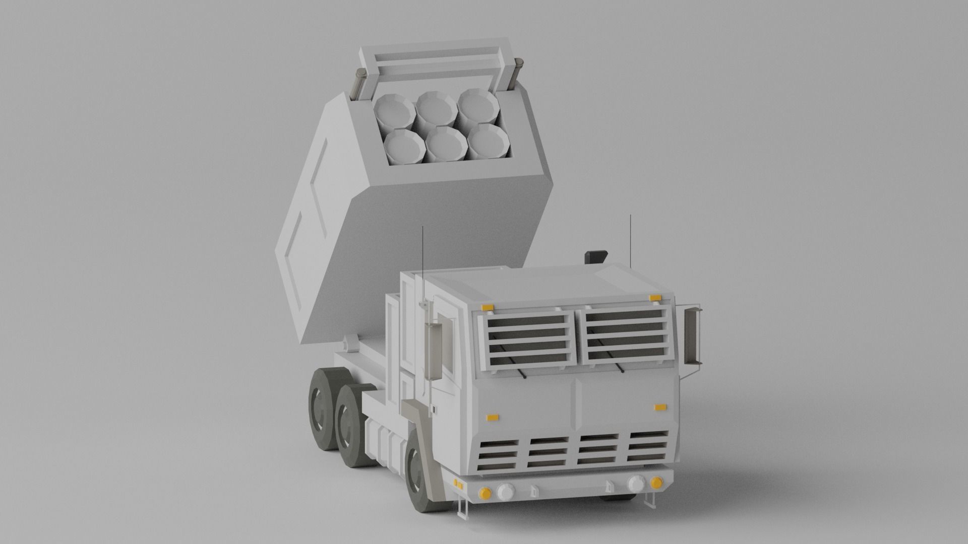 Military MLRS Vehicles Low-poly 3D model_5