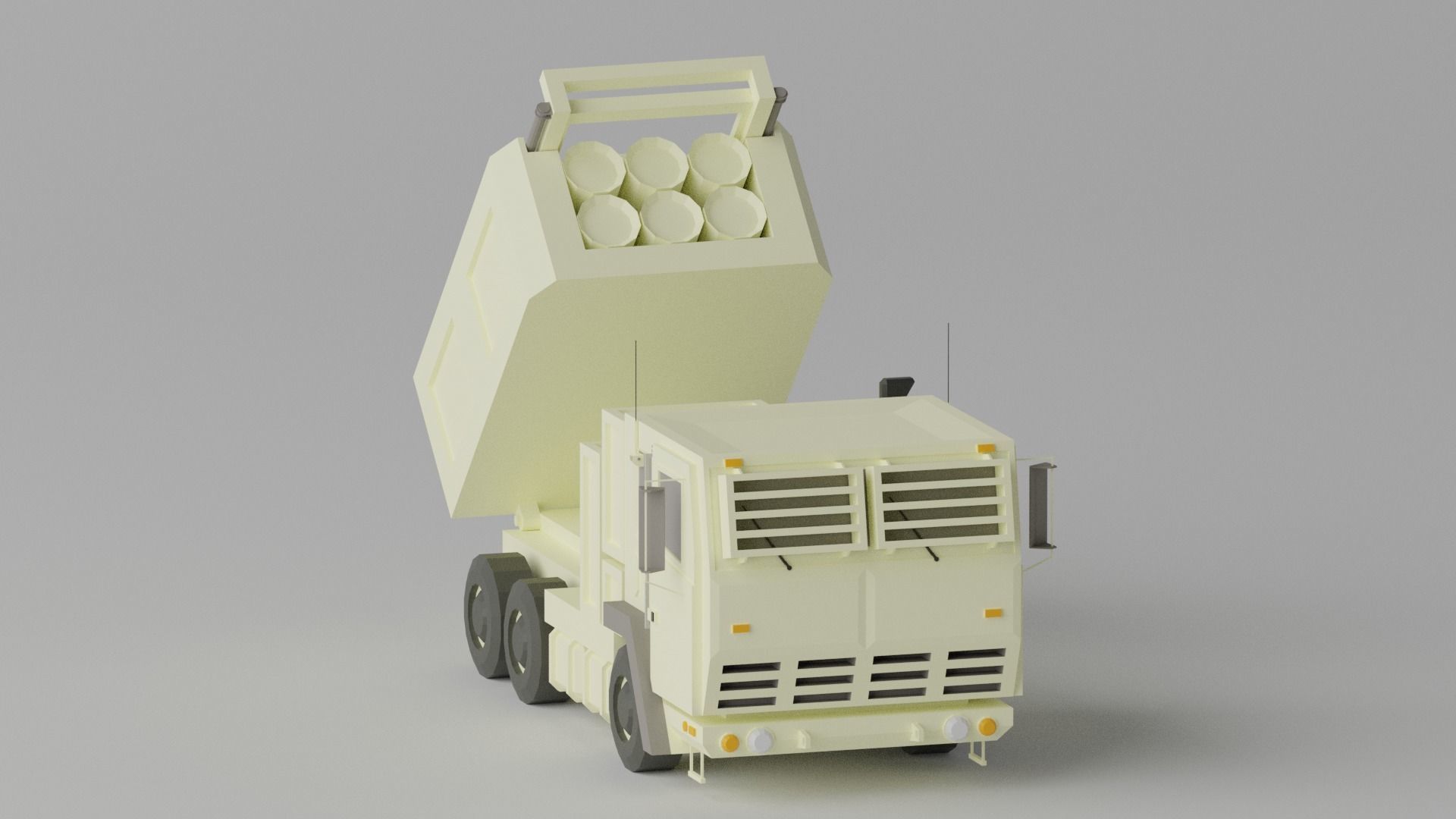 Military MLRS Vehicles Low-poly 3D model_7