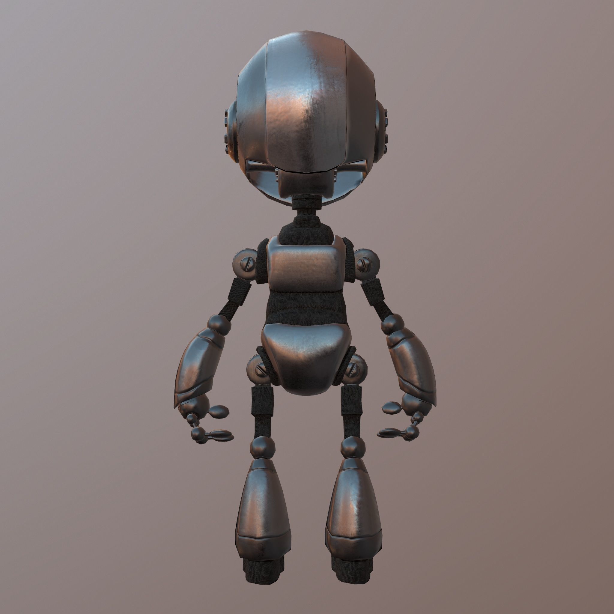 Robot with eyes Low-poly 3D model_3