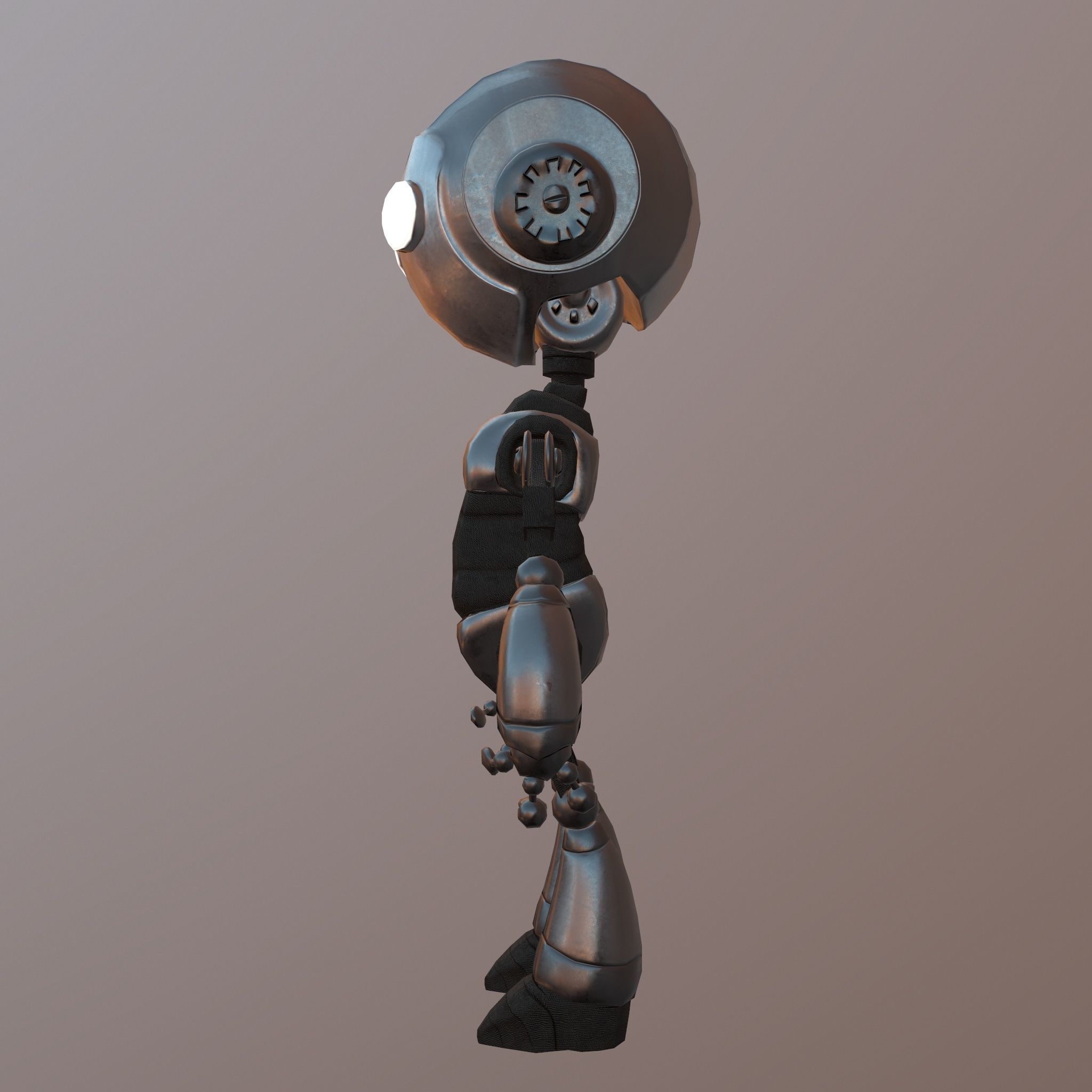 Robot with eyes Low-poly 3D model_2