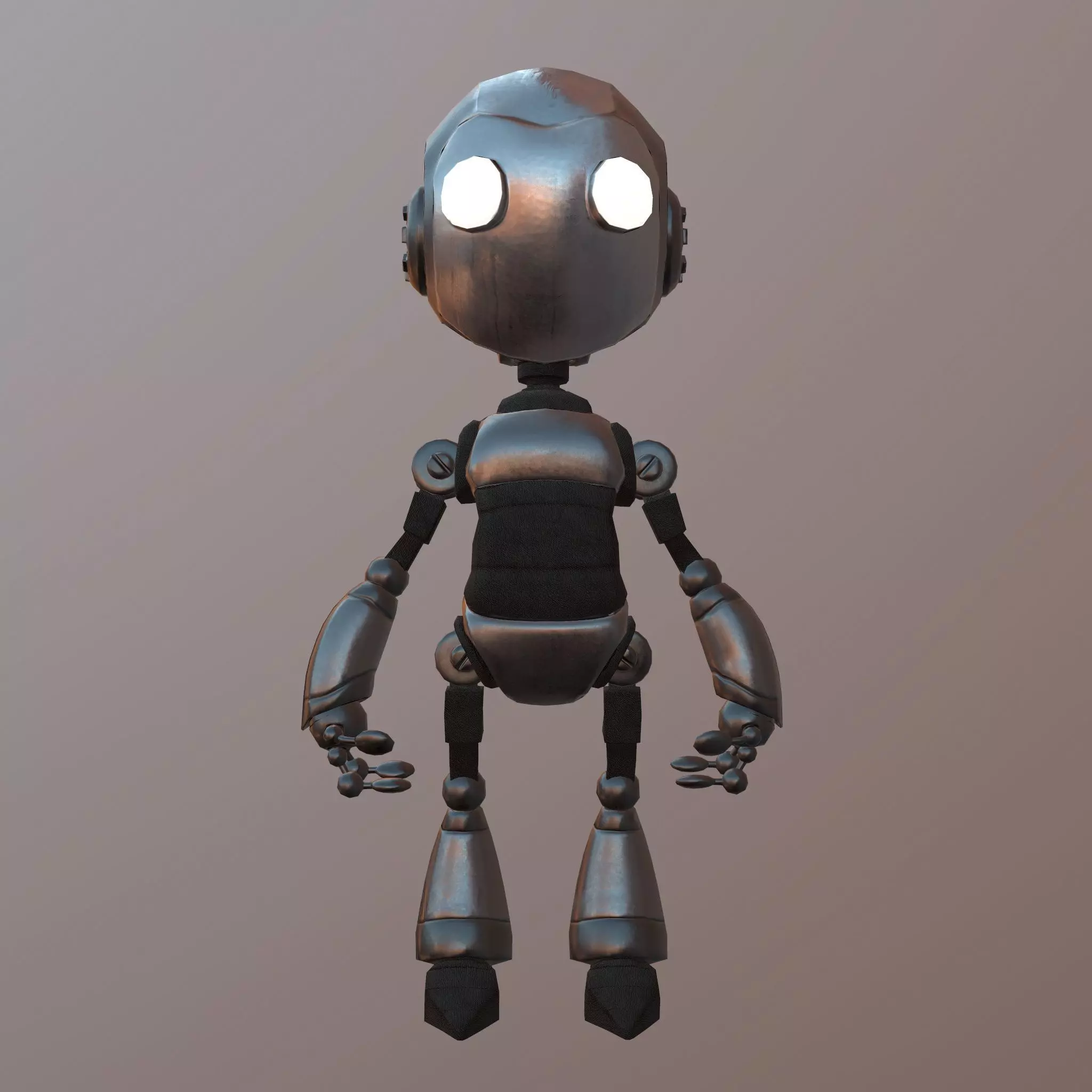 Robot with eyes Low-poly 3D model_0
