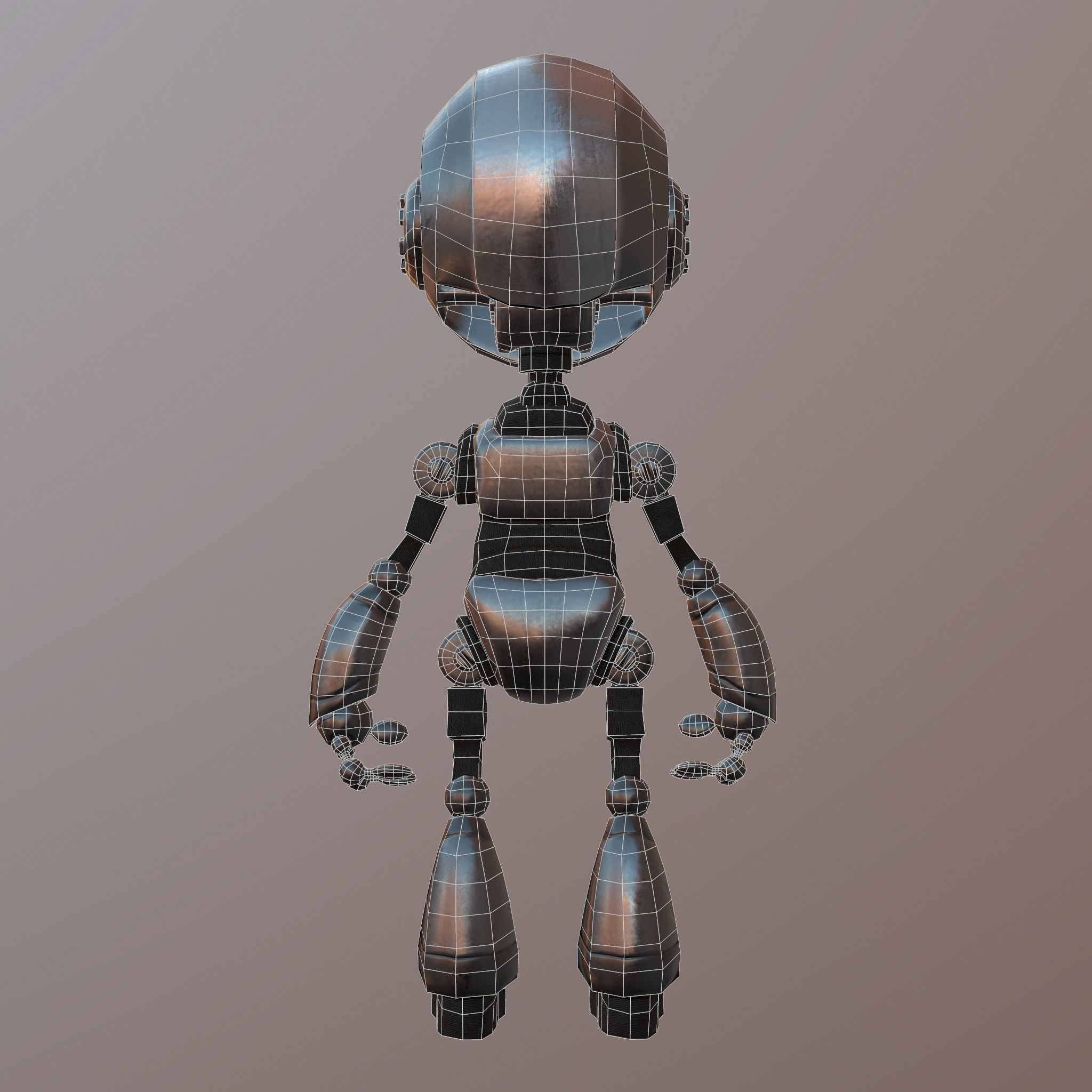 Robot with eyes Low-poly 3D model_6