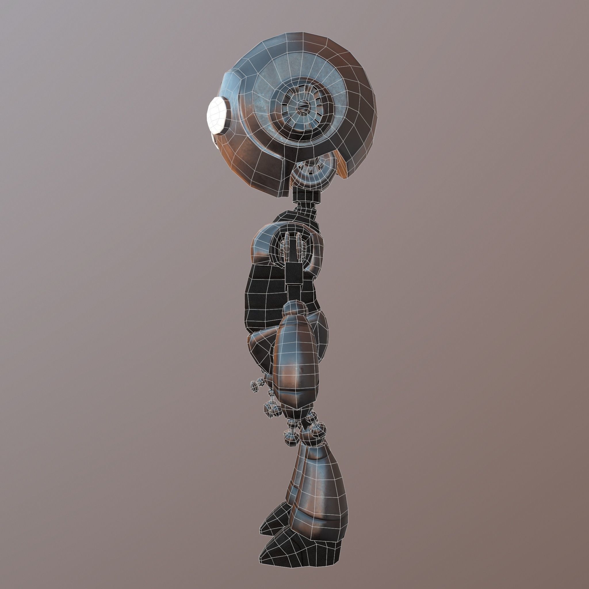 Robot with eyes Low-poly 3D model_5