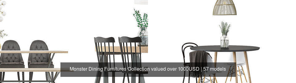 Monster Dining Furnitures Collection valued over 1000USD _10