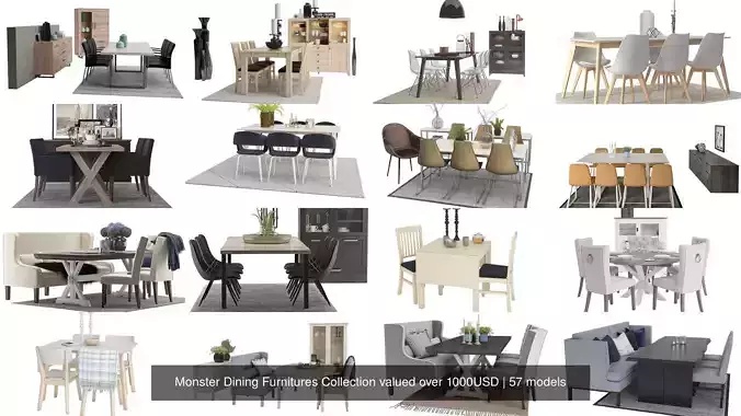 Monster Dining Furnitures Collection valued over 1000USD 