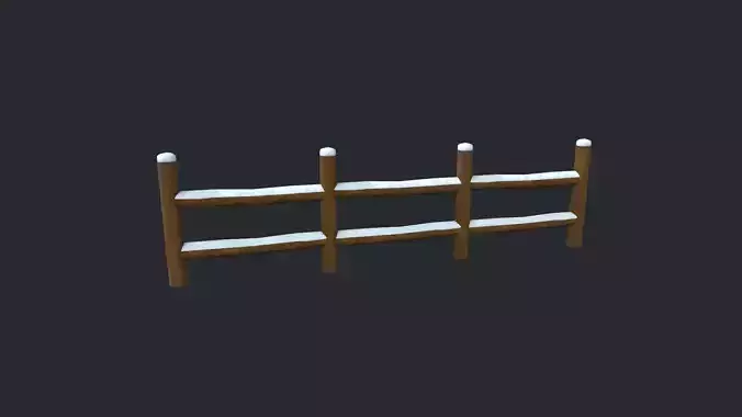 Modular Cartoony Snow Covered Fence