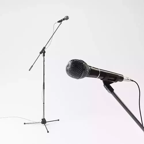 Audio-technica PRO61 vocal microphone with stand 3D model