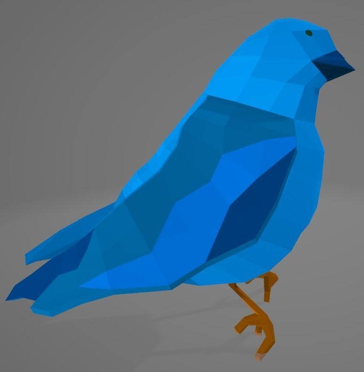Animated bird - Low poly Free low-poly 3D model_3