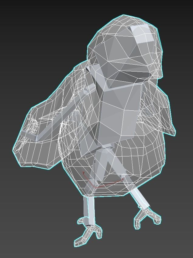 Animated bird - Low poly Free low-poly 3D model_2