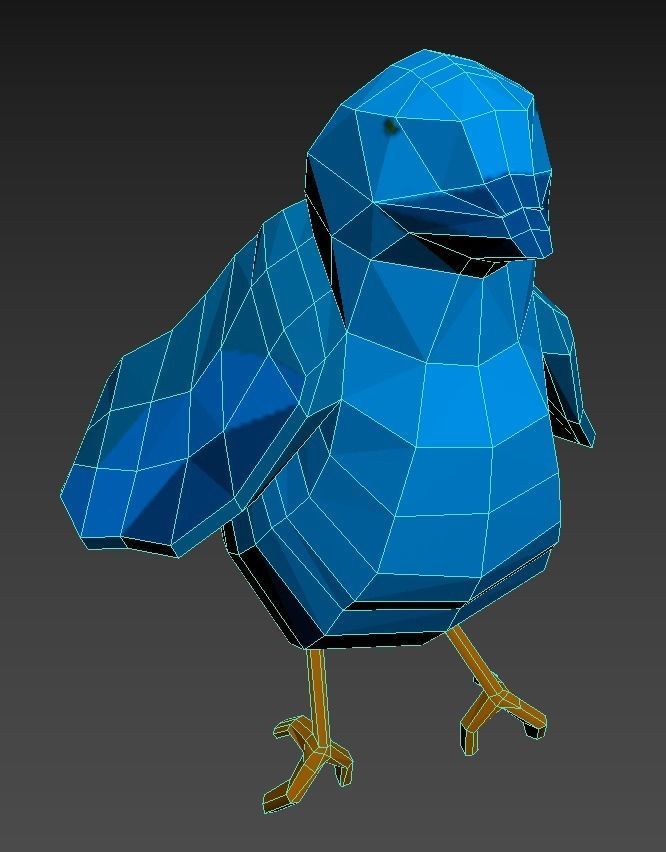 Animated bird - Low poly Free low-poly 3D model_1