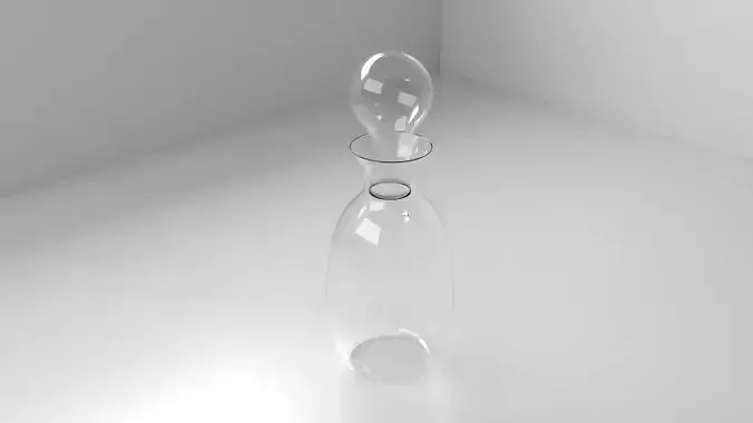 Decanter 5 glass bottle on table