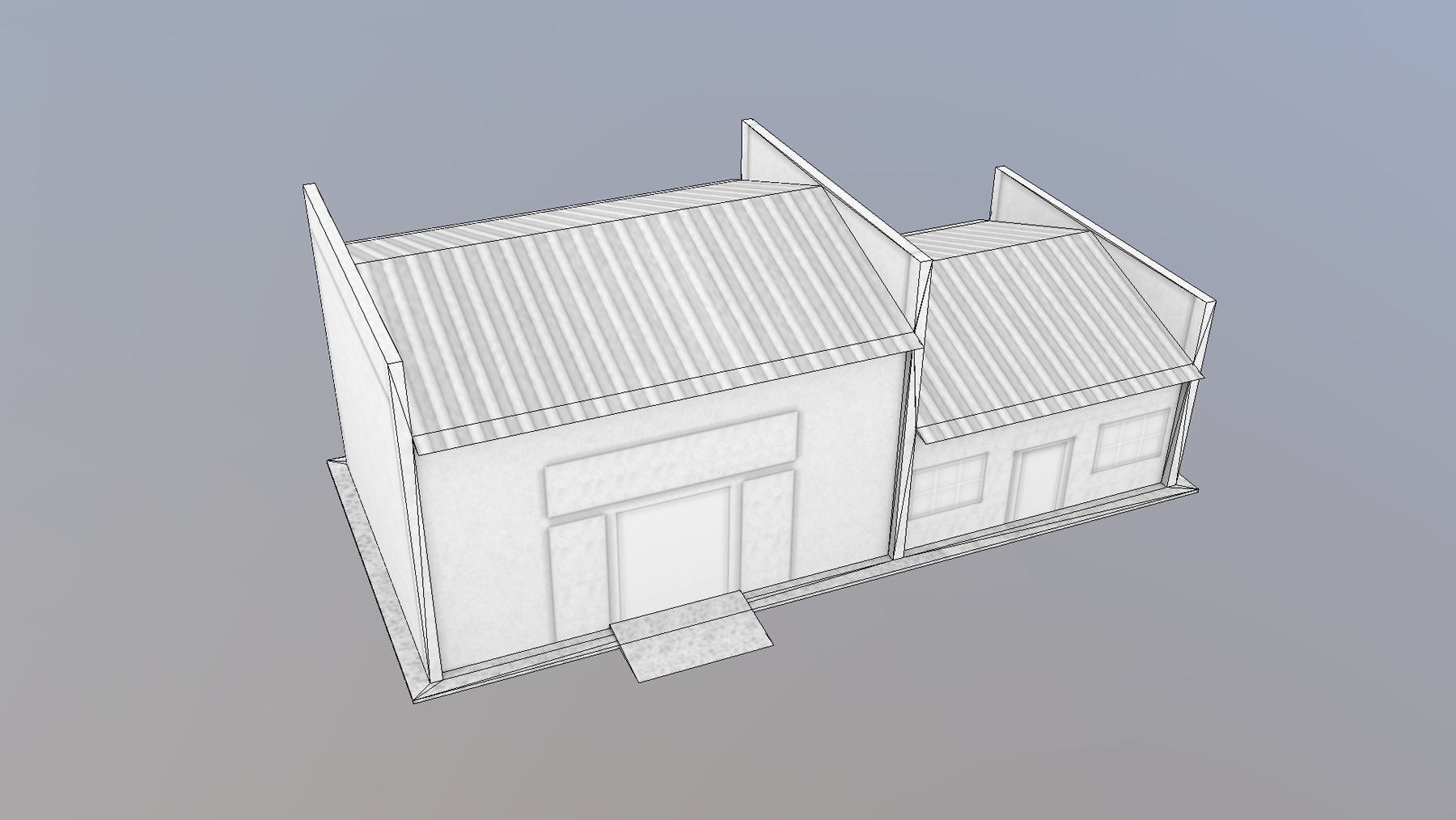 MilitaryBase PortoVelho Storage 03 Low-poly 3D model_9