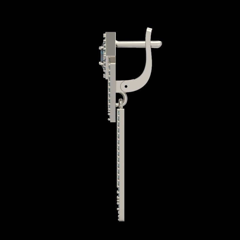 Women Earrings  with gems and diamonds 3dm stl vintage 3D print model_5