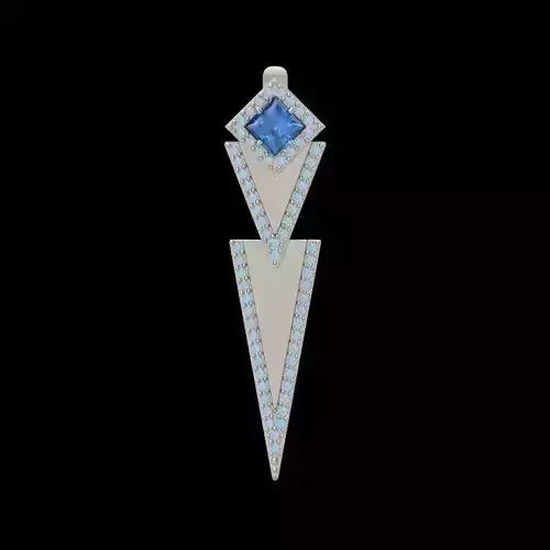 Women Earrings  with gems and diamonds 3dm stl vintage 3D print model