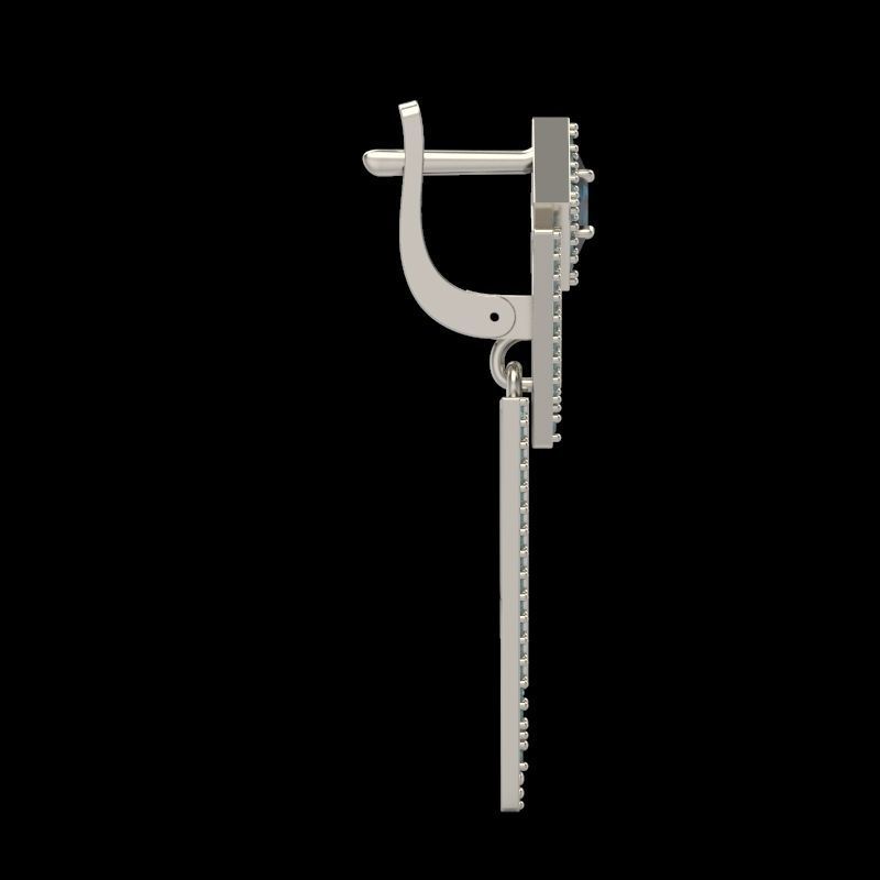 Women Earrings  with gems and diamonds 3dm stl vintage 3D print model_8