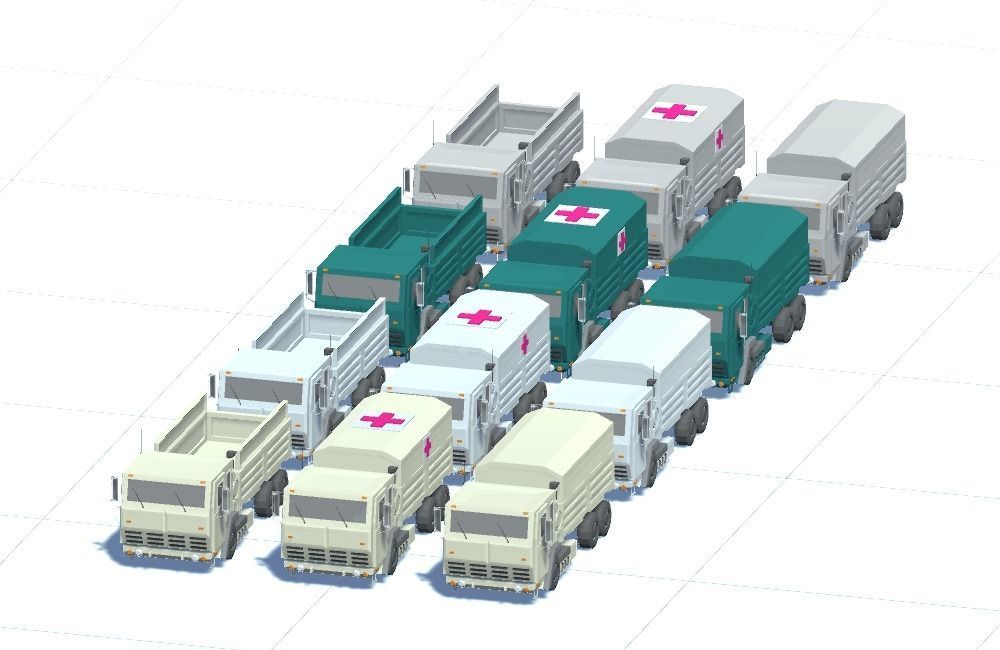 Military FMTV Vehicles  Low-poly 3D model_9