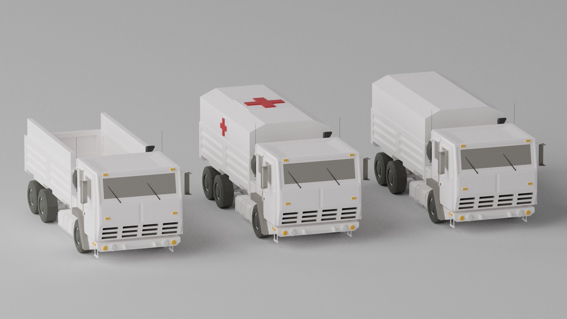 Military FMTV Vehicles  Low-poly 3D model_15