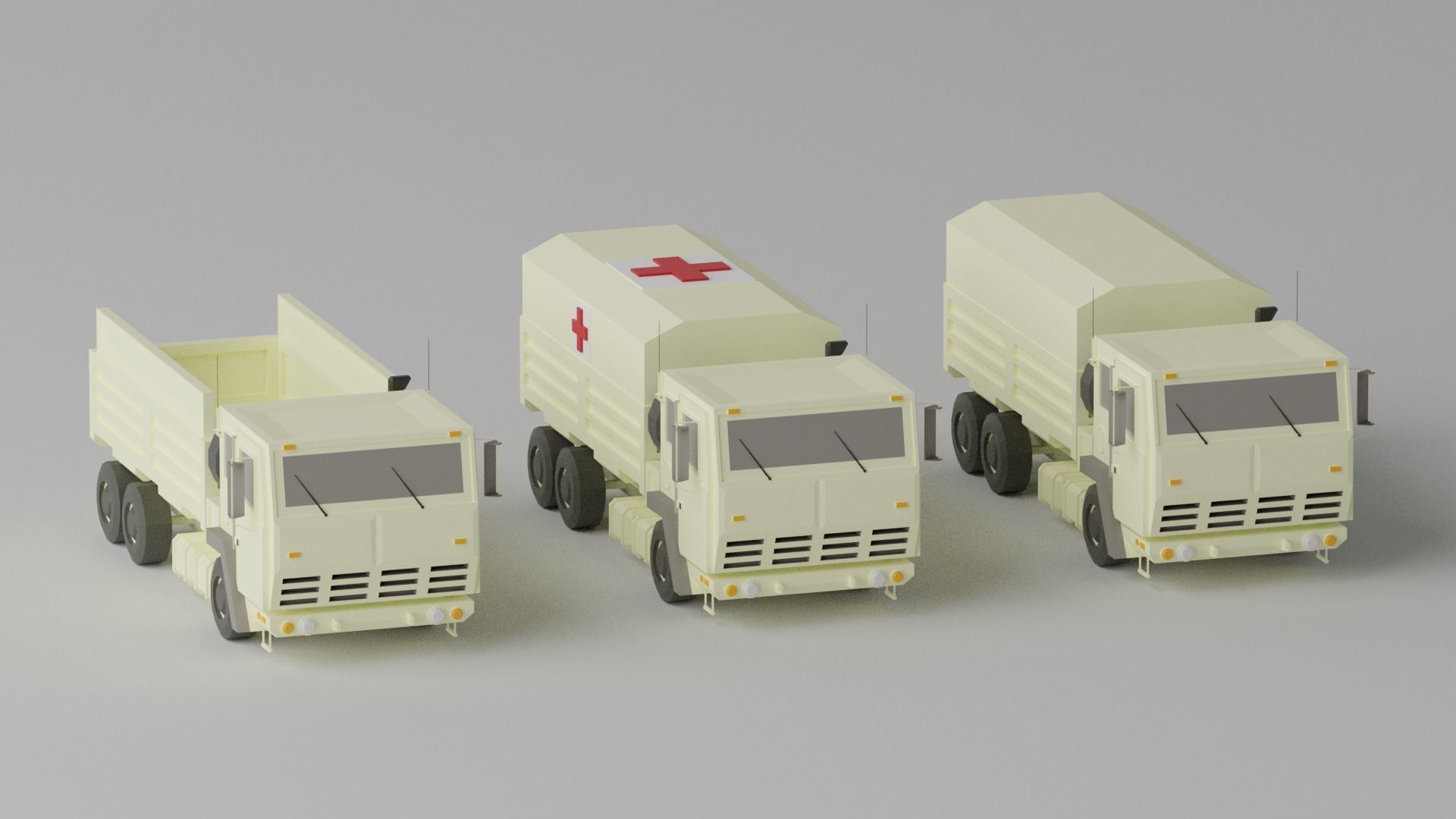 Military FMTV Vehicles  Low-poly 3D model_3
