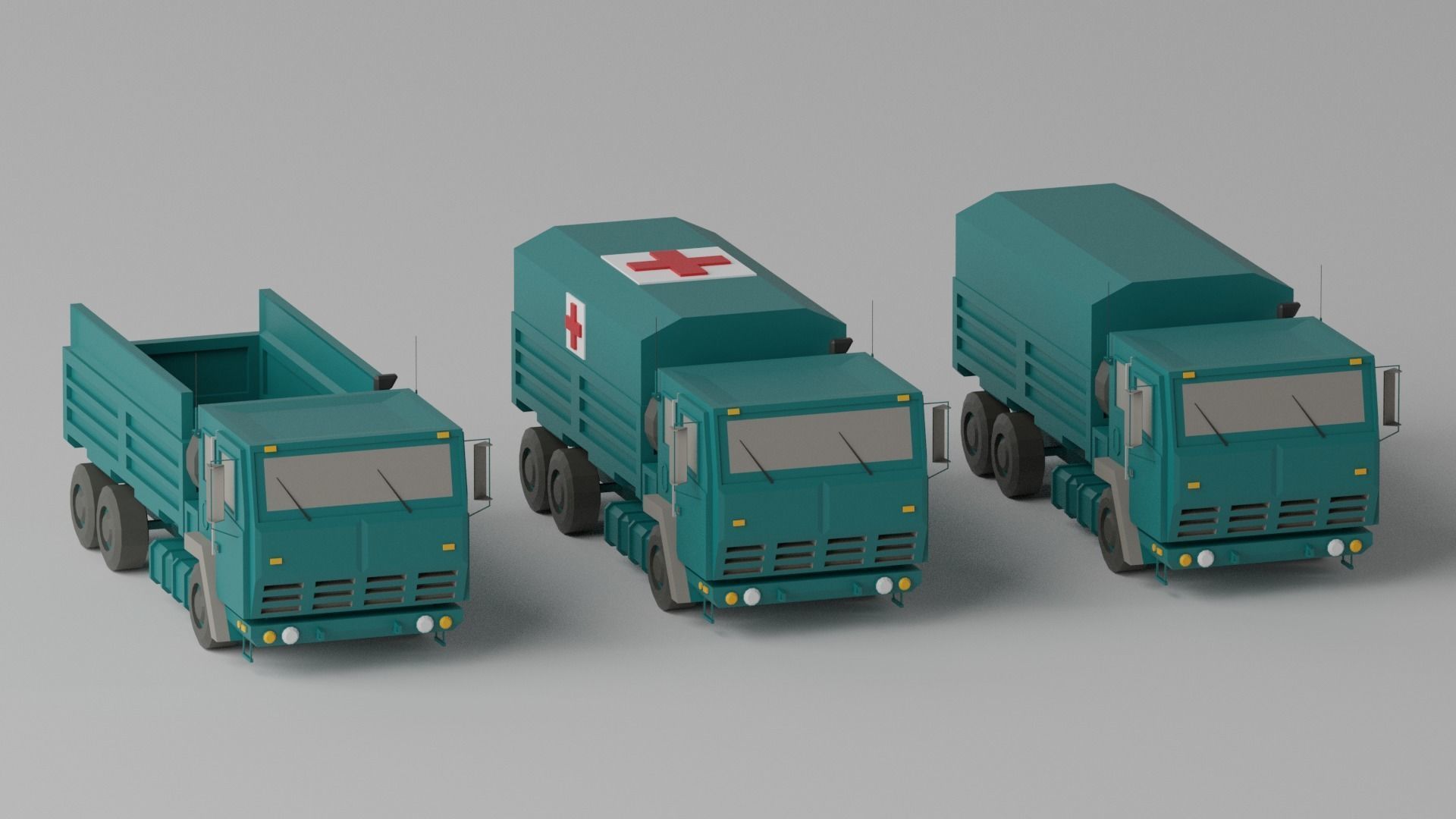 Military FMTV Vehicles  Low-poly 3D model_12