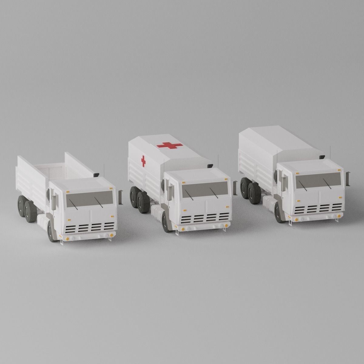 Military FMTV Vehicles  Low-poly 3D model_7