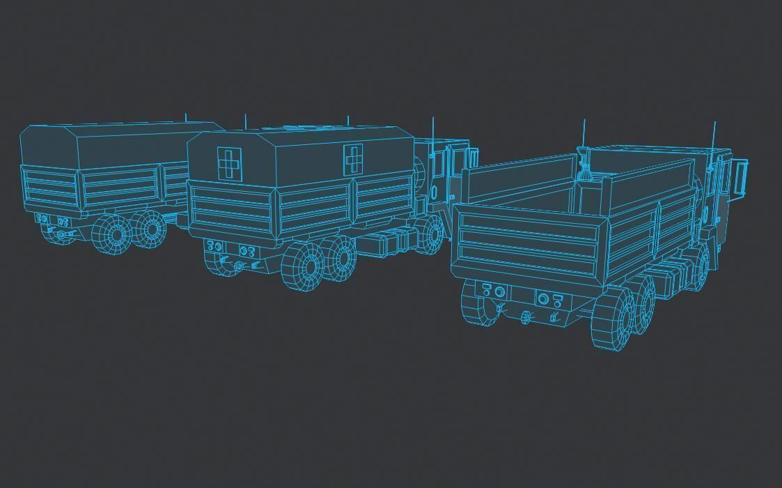 Military FMTV Vehicles  Low-poly 3D model_6