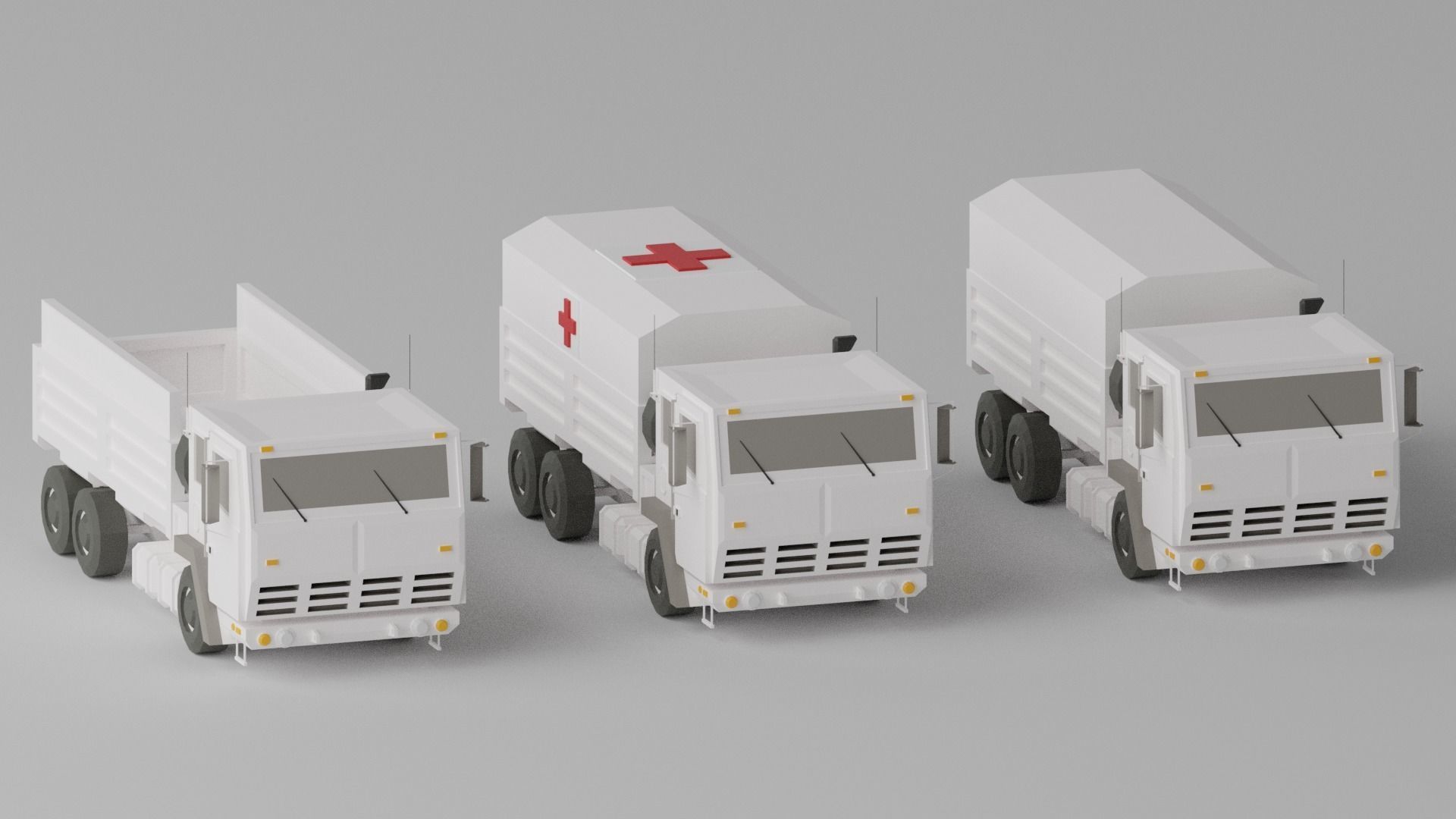 Military FMTV Vehicles  Low-poly 3D model_2