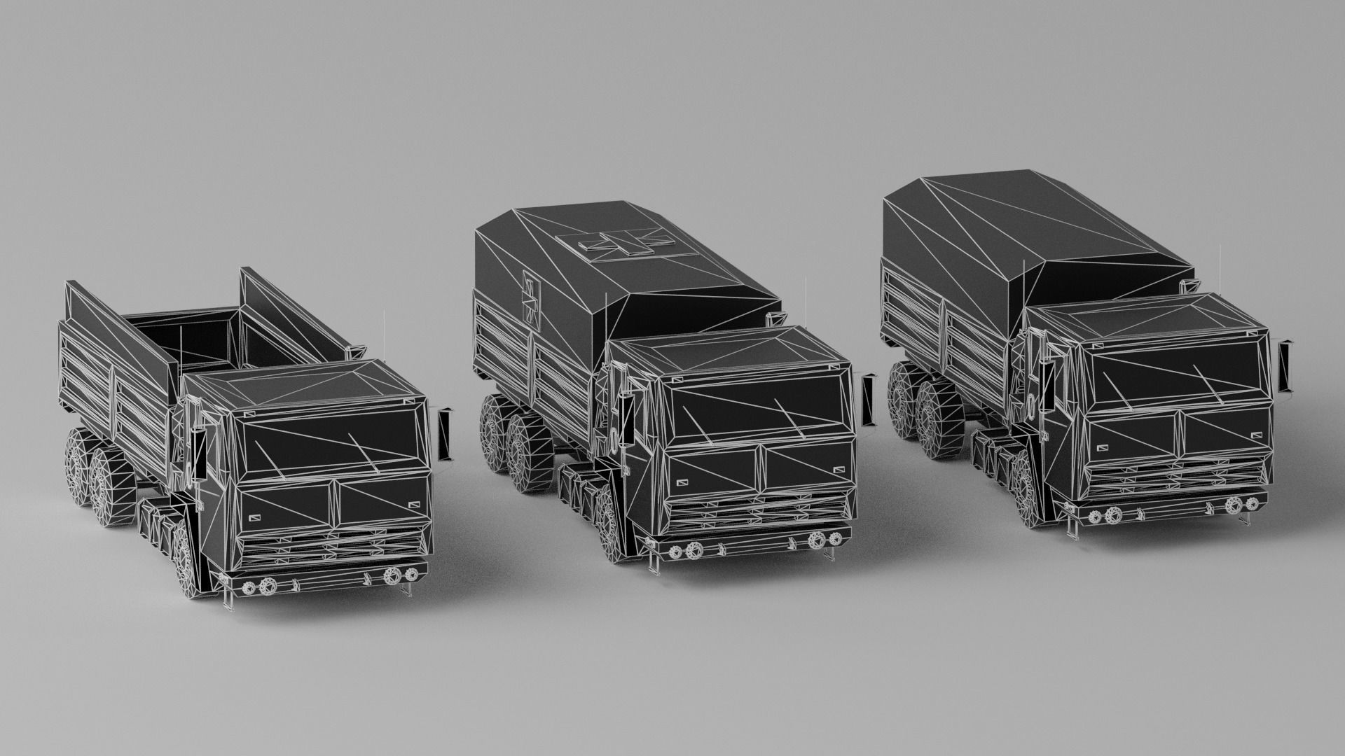 Military FMTV Vehicles  Low-poly 3D model_4