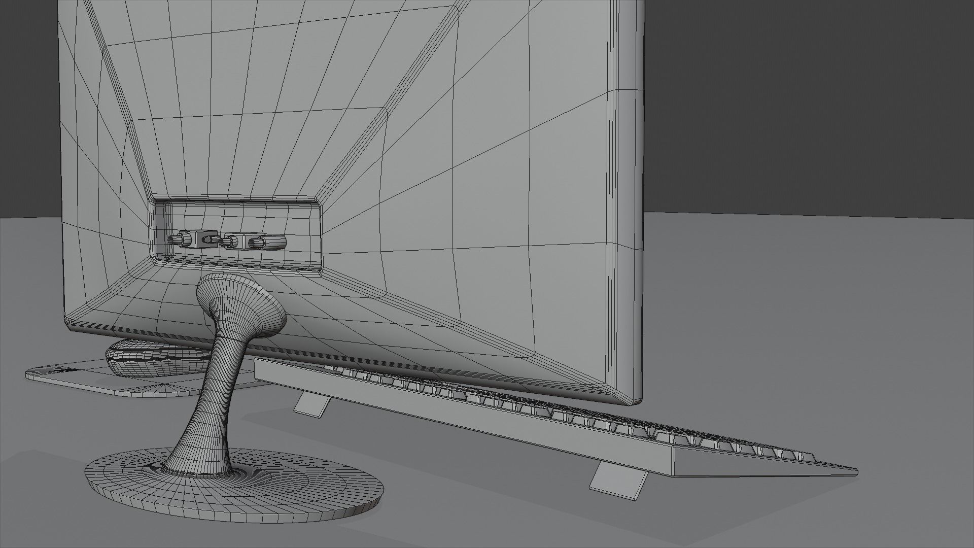 Computer monitor keyboard and Mouse 3D model_5