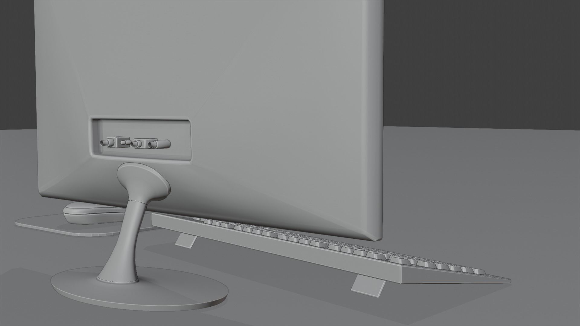 Computer monitor keyboard and Mouse 3D model_4