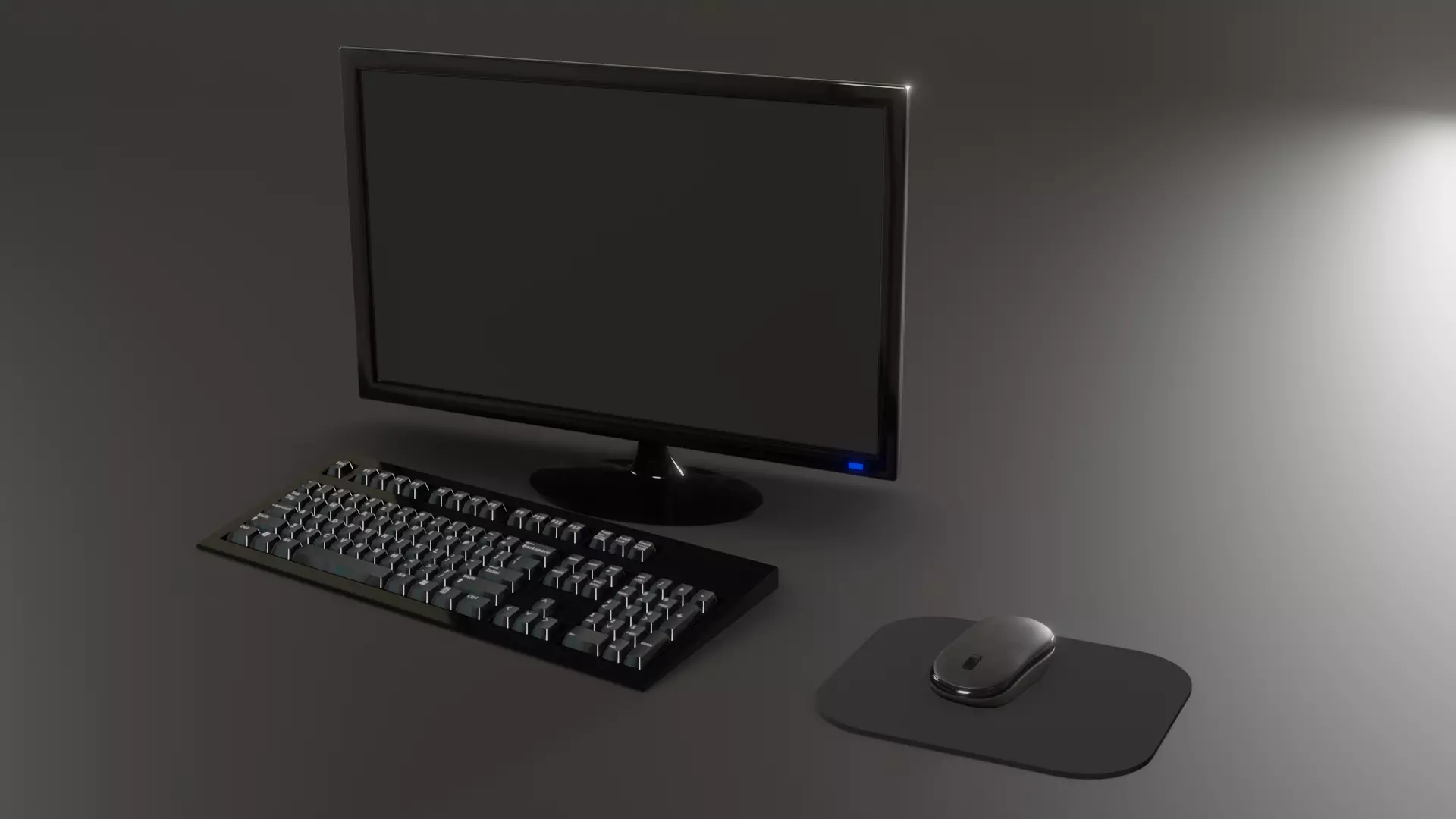 Computer monitor keyboard and Mouse 3D model_0