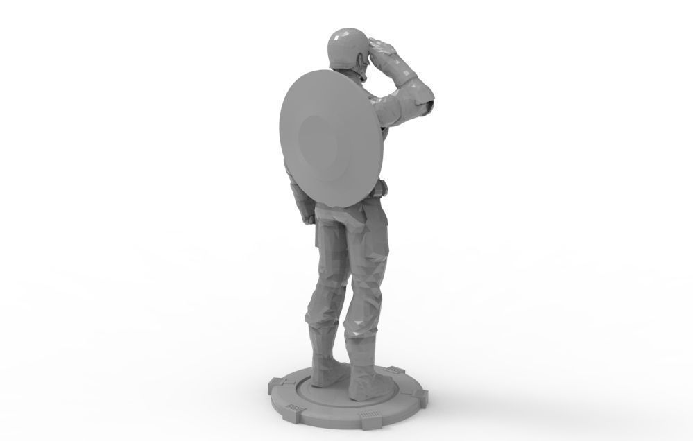 Captain America greetings respectful ceremony pose 3D print model_24