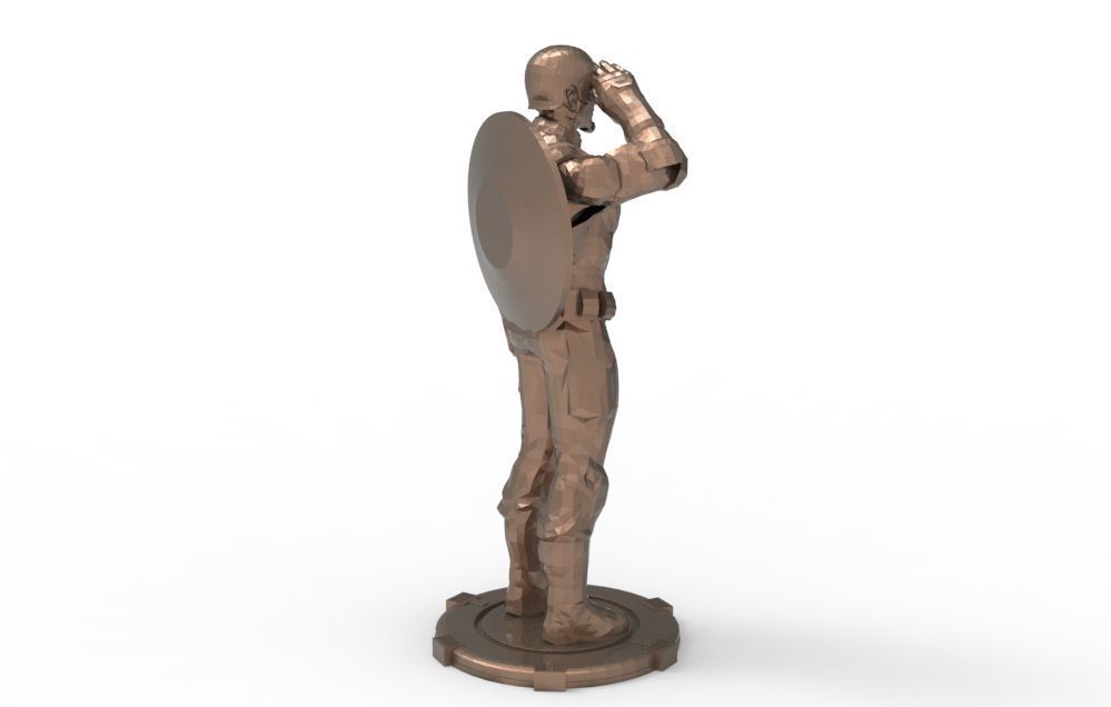 Captain America greetings respectful ceremony pose 3D print model_7