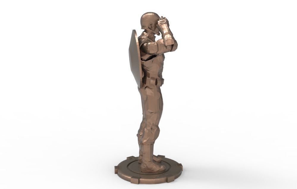 Captain America greetings respectful ceremony pose 3D print model_8