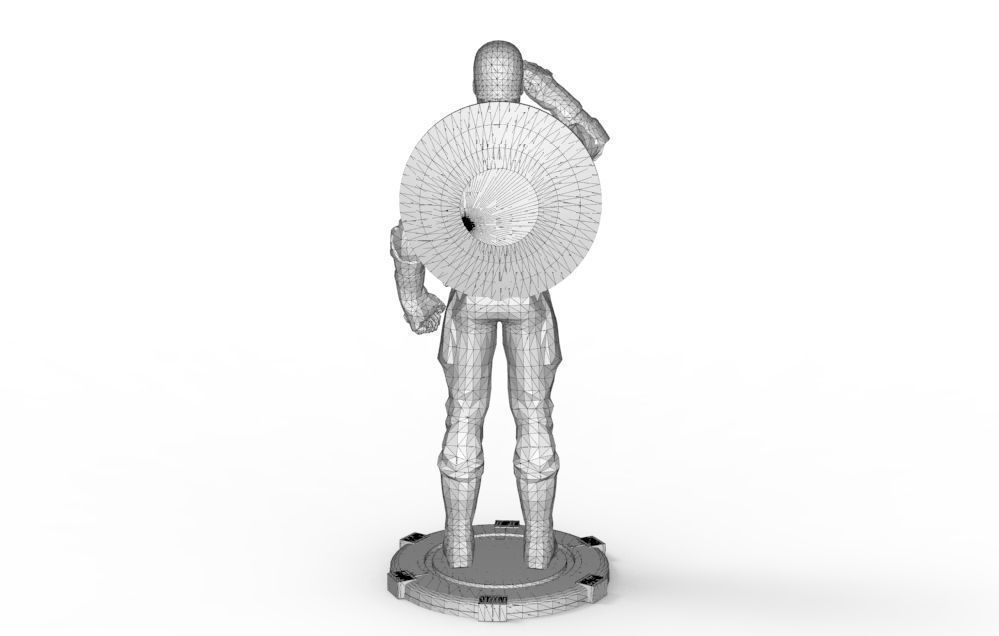 Captain America greetings respectful ceremony pose 3D print model_40