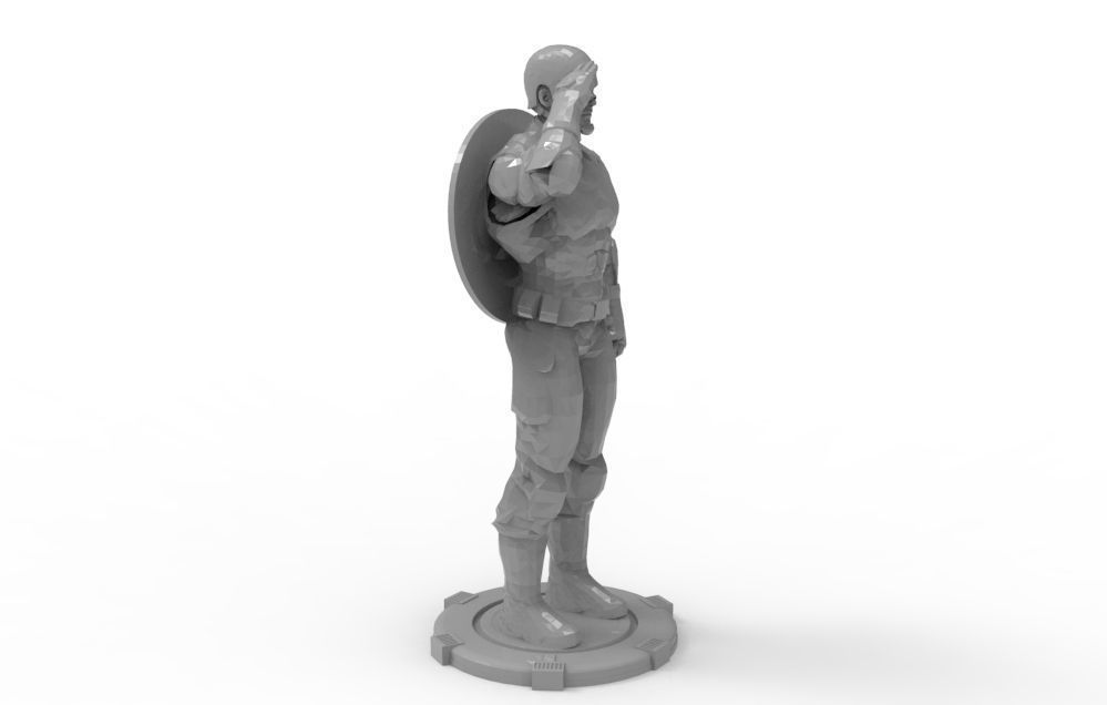Captain America greetings respectful ceremony pose 3D print model_28