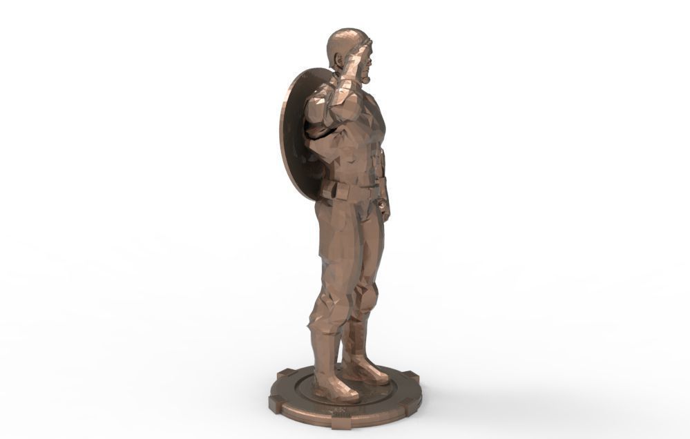 Captain America greetings respectful ceremony pose 3D print model_10